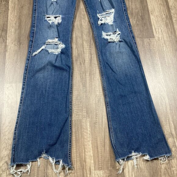 Hollister Jeans 9R 28x31 (actual) Bootcut Straight Stretch Denim Preppy Blue - Picture 3 of 8